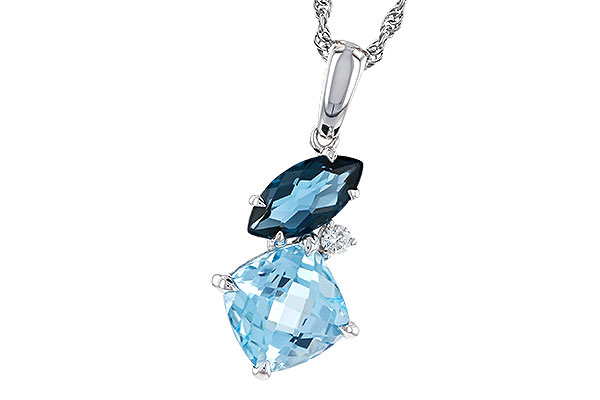 D293-59004: NECKLACE 2.37 TW BLUE TOPAZ 2.40 TGW