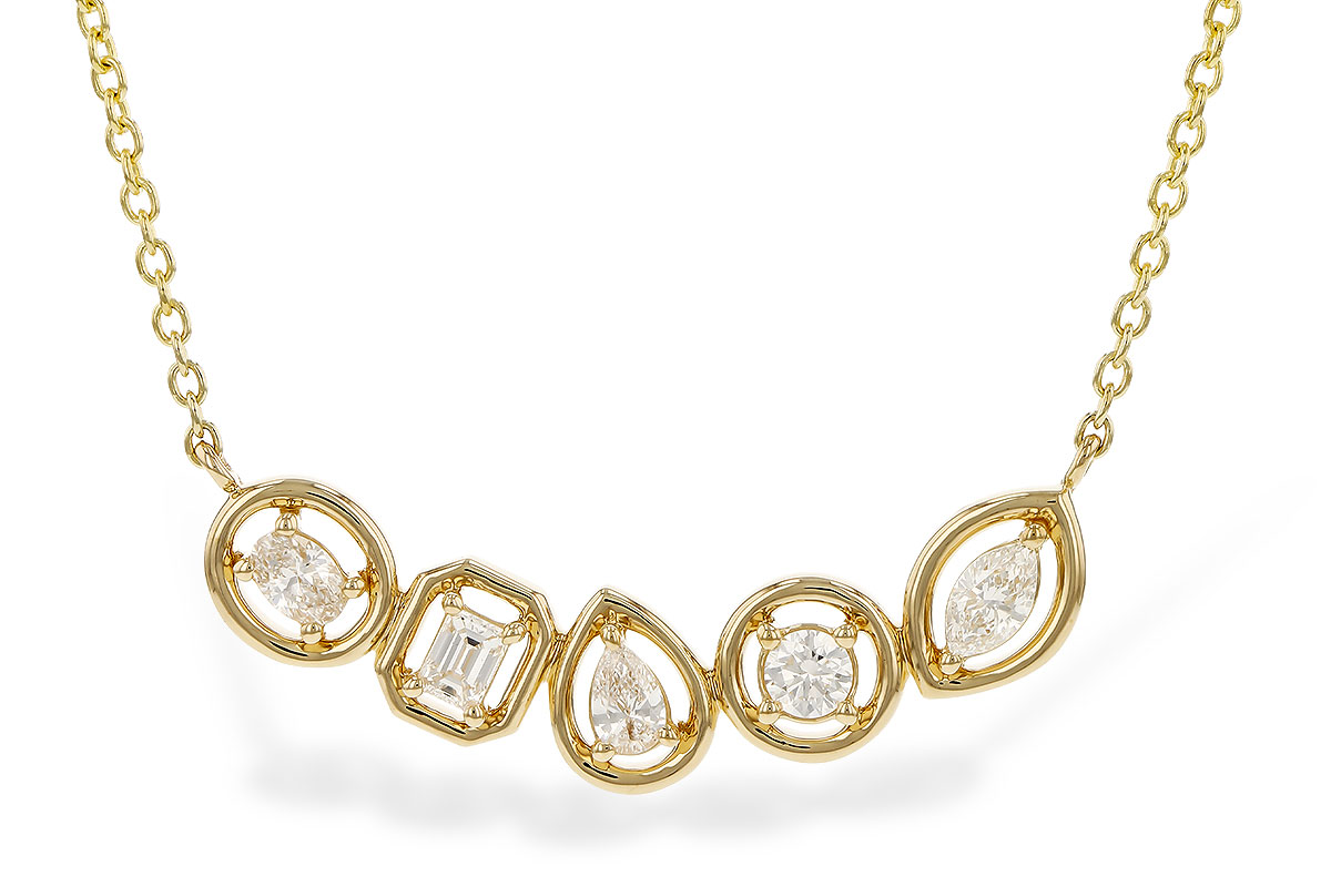 D293-61740: NECKLACE .50 TW FANCY CUT DIAS (18")
