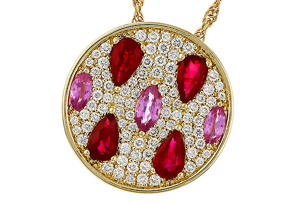 D293-63558: NECK 1.42 TW PRECIOUS (RUBY & PINK SAPP) 1.82 TGW