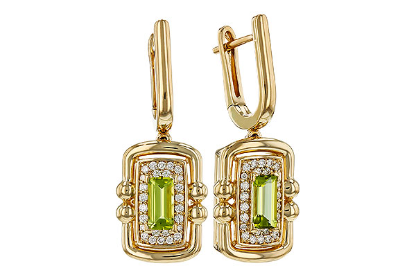 D294-46322: EARRINGS .71 TW PERIDOT .88 TGW (6x3MM PER)