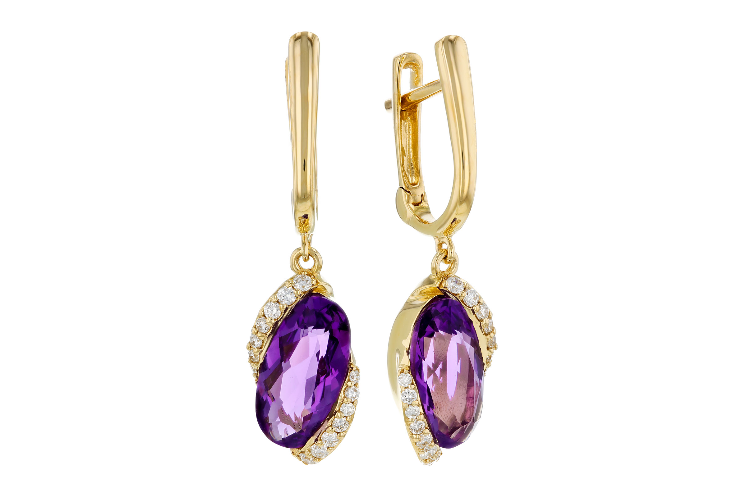 D294-48131: EARRINGS 2.14 TW AMETHYST 2.26 TGW (10x5MM AMY)