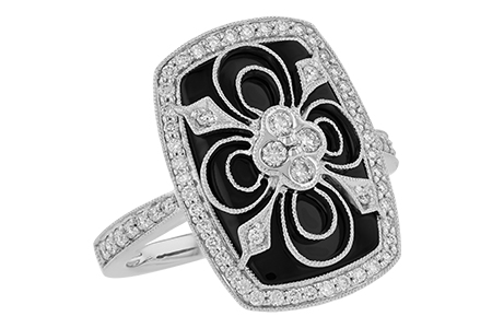 E019-05413: LDS ONYX & DIA RG .44 TW
