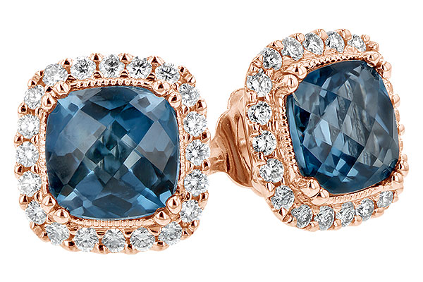 E208-10840: EARR 2.14 LONDON BLUE TOPAZ 2.40 TGW (6MM LBT)