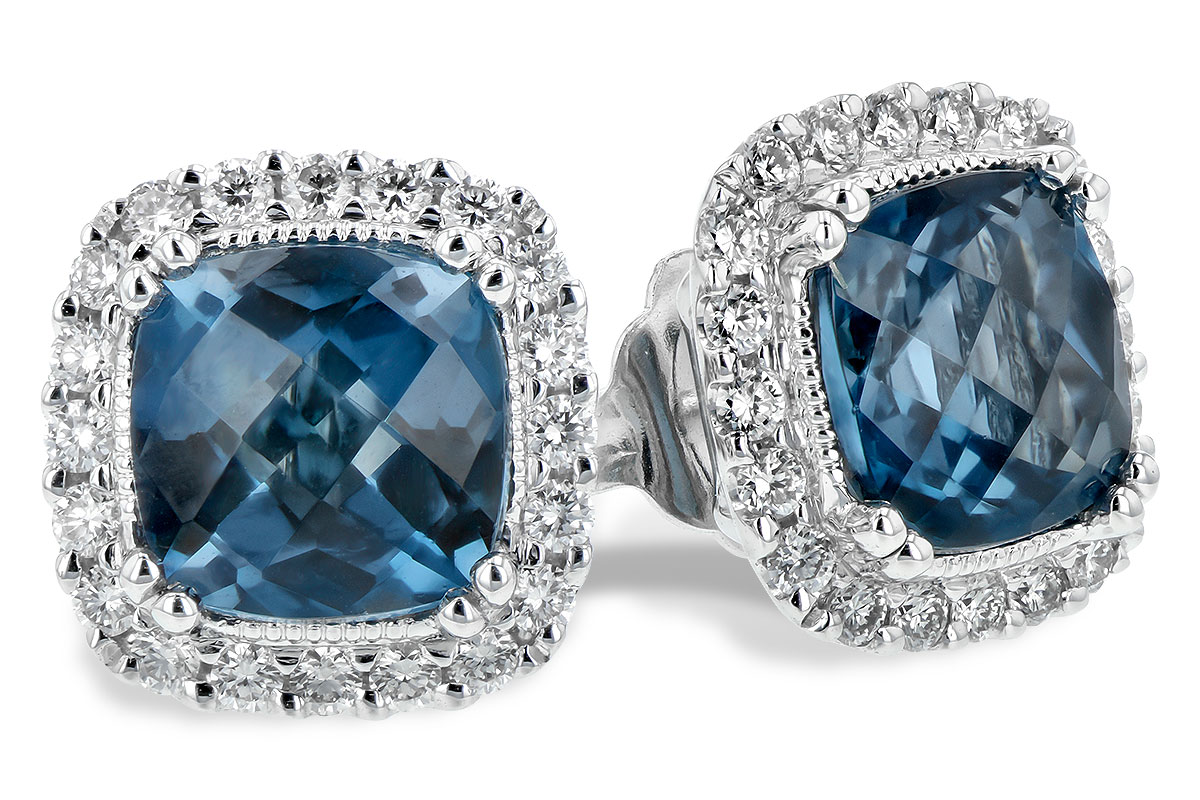 E208-10840: EARR 2.14 LONDON BLUE TOPAZ 2.40 TGW (6MM LBT)