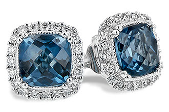 E208-10840: EARR 2.14 LONDON BLUE TOPAZ 2.40 TGW (6MM LBT)