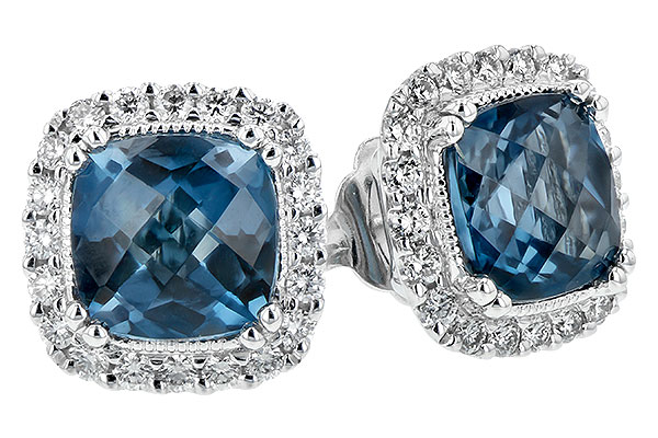 E208-10840: EARR 2.14 LONDON BLUE TOPAZ 2.40 TGW (6MM LBT)