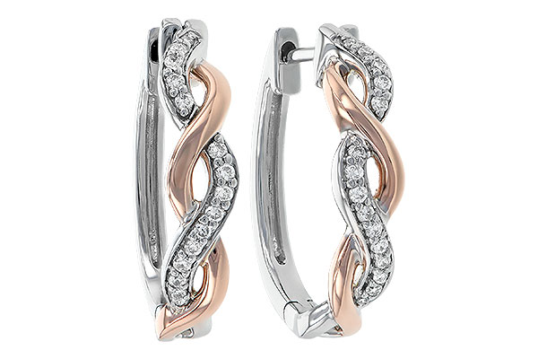 E209-03576: EARRINGS .15 TW (ROSE & WG)
