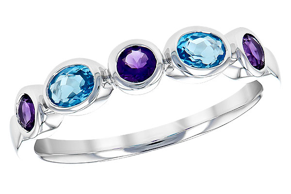 E291-76313: LDS RG .65 SEMI-PRECIOUS TW (AMY,BLUE TOPAZ)