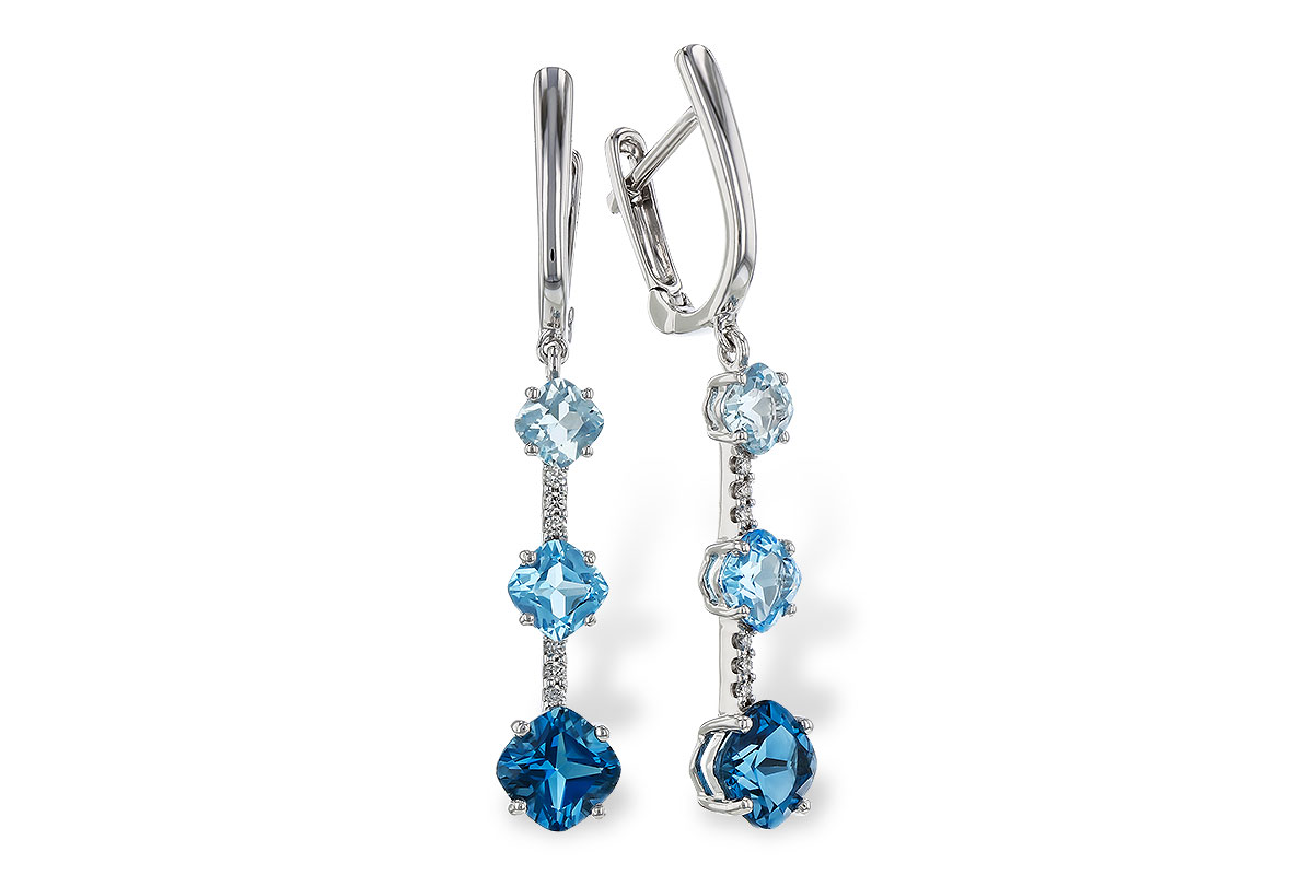 E293-56340: EARRINGS 2.41 TW BLUE TOPAZ 2.45 TGW