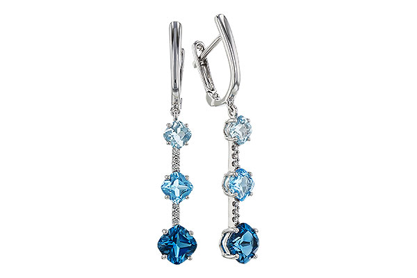 E293-56340: EARRINGS 2.41 TW BLUE TOPAZ 2.45 TGW