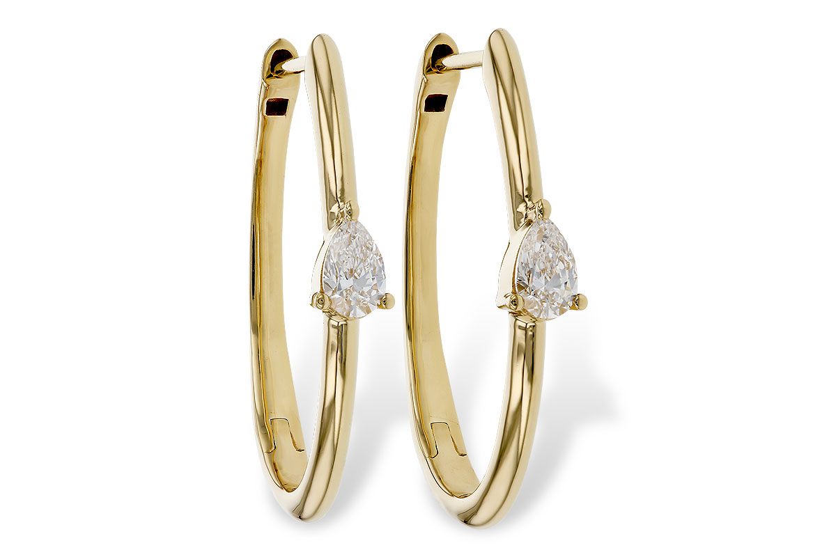 E293-57222: EARRINGS .45 TW PEAR DIAMONDS