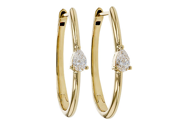 E293-57222: EARRINGS .45 TW PEAR DIAMONDS
