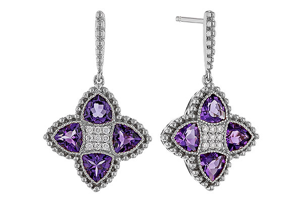 E293-59913: EARRINGS 1.41 AMETHYST 1.50 TGW
