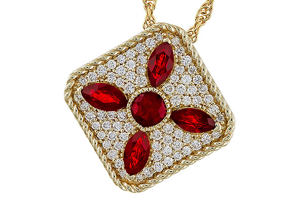 E293-59922: NECKLACE .81 TW RUBY 1.12 TGW