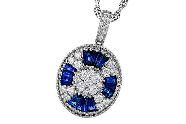 E293-61804: NECKLACE .56 TW SAPPHIRE .80 TGW