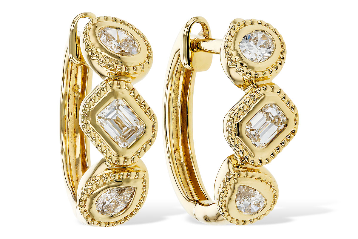 E293-62713: EARRINGS .42 TW FANCY CUT DIAS