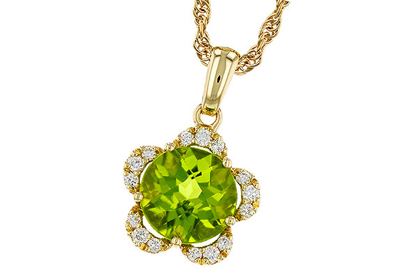 E293-63558: NECKLACE 2.16 PERIDOT 2.28 TGW (8MM RD)