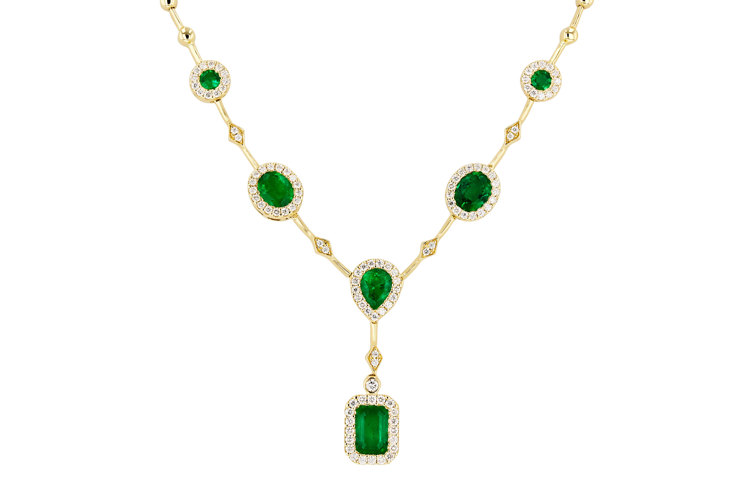 E294-48095: NECKLACE 1.66 TW EMERALD 2.08 TGW (17")