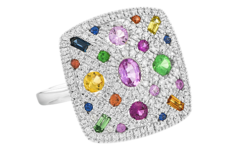 F019-05449: LDS DIA & COLOR RG .38 DIA 1.37 TGW
