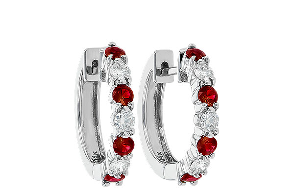 F019-94476: EARRINGS .64 RUBY 1.05 TGW