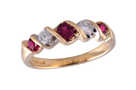 F111-74485: LDS WED RG .34 RUBY .58 TGW