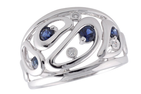 F203-60876: LDS WED RG .40 SAPPH .43 TGW