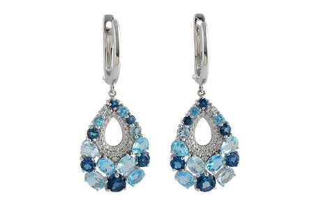 F206-35431: EARR 4.01 BLUE TOPAZ 4.24 TGW