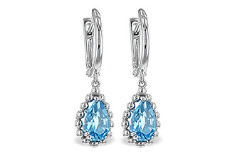 F208-13622: EARRING BLUE TOPAZ 1.70 TW