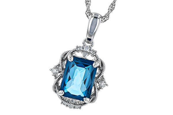 F291-76304: NECK 1.68 LONDON BLUE TOPAZ 1.73 TGW (8x6MM LBT)