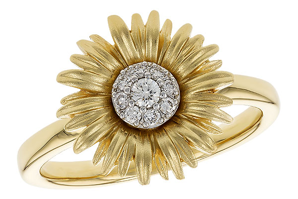 F292-68167: G292-67240 WITH YG & PETALS / WG SETTING .10 TW