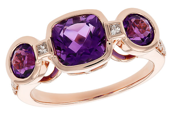 F292-69913: LDS RG 2.25 TW AMETHYST 2.50 TGW (7MM CUSHION)