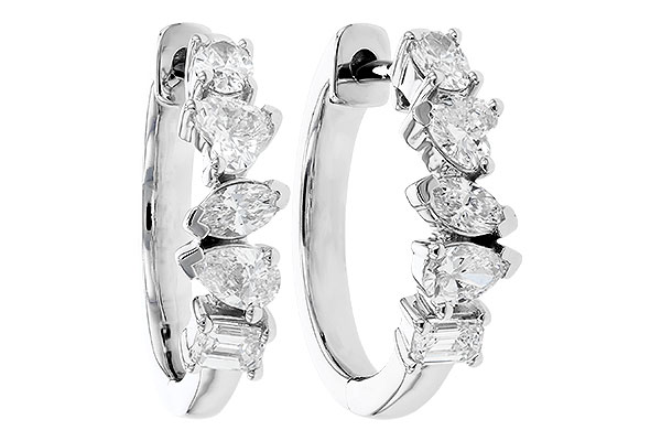 F292-70867: EARRINGS .70 TW FANCY CUT DIAS