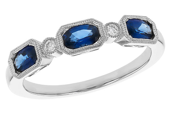 F293-57231: LDS WED RG .72 SAPPHIRE .77 TGW (4x3MM SAPP)