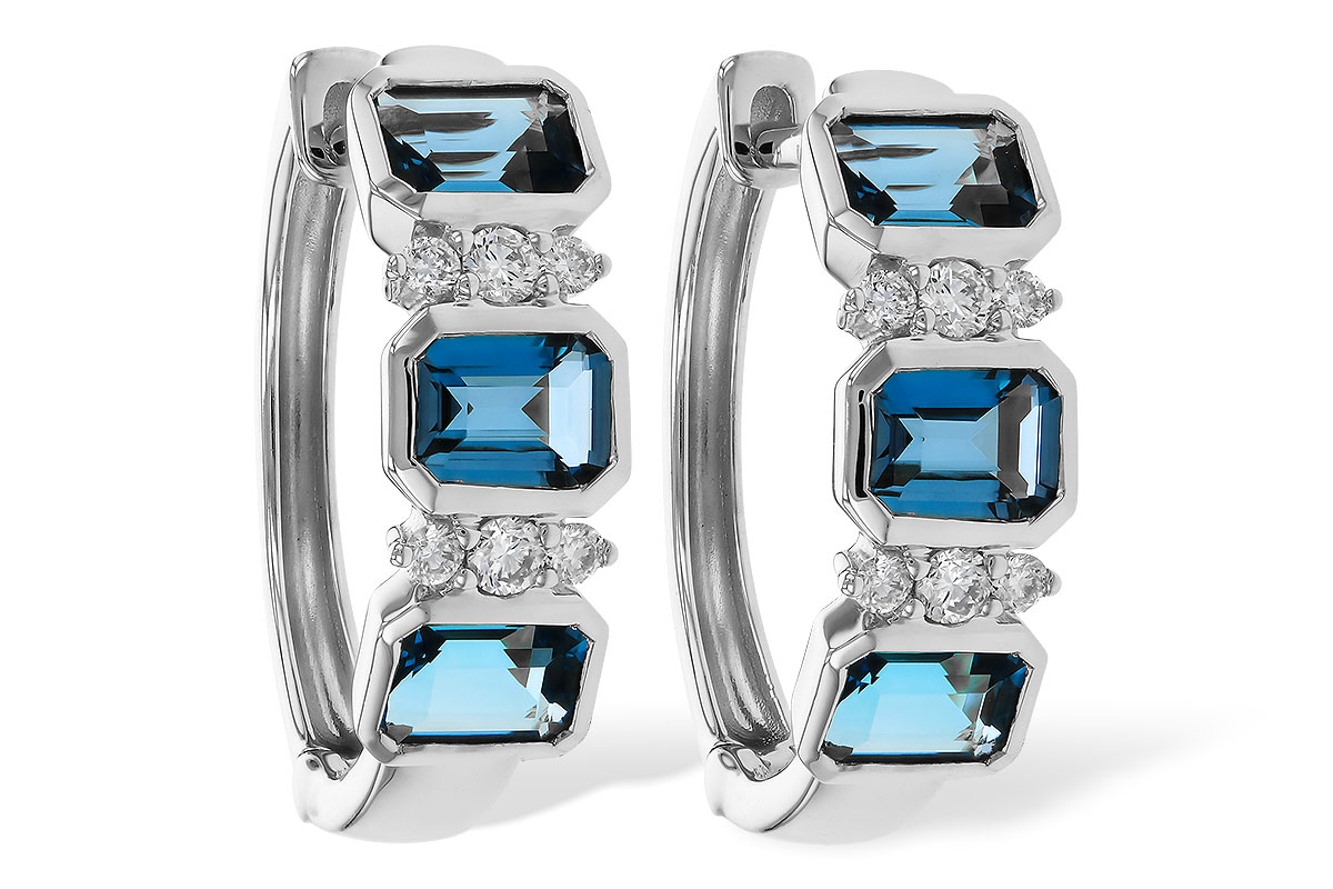 F293-57249: EARRINGS 1.37 TW LONDON BLUE TOPAZ 1.48 TGW