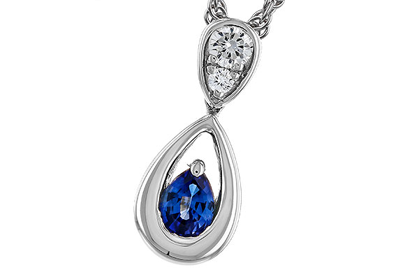 F293-58140: NECKLACE .21 SAPPHIRE .27 TGW (4x3 SAPP)