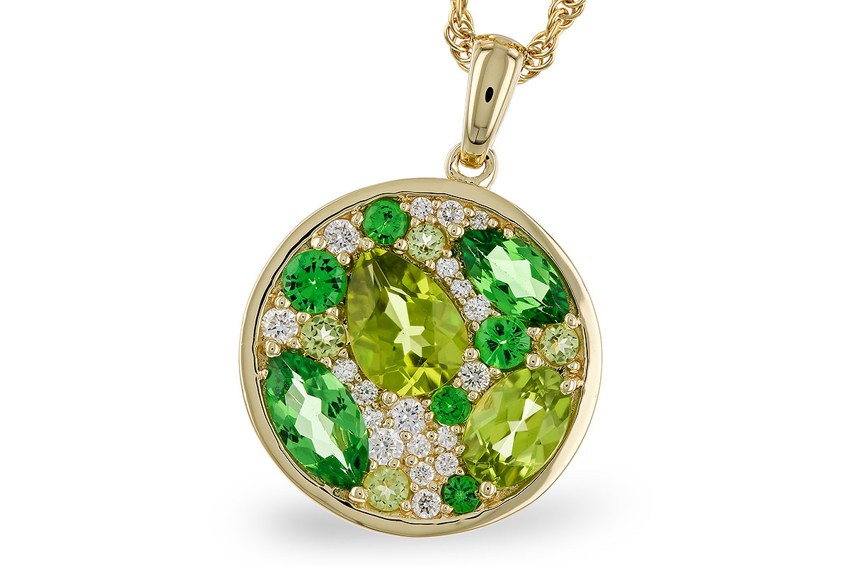 F293-59022: NECK 2.20 TW SEMI-PRECIOUS (TSAV, PER) 2.37 TGW