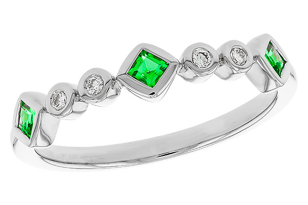 F293-59985: LDS WED RG .14 TW EMERALD .19 TGW