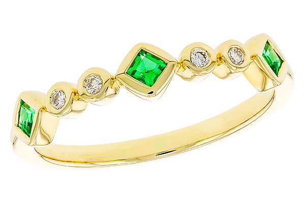 F293-59985: LDS WED RG .14 TW EMERALD .19 TGW