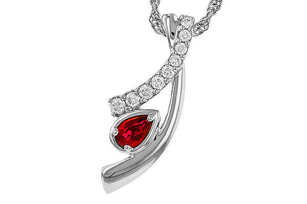 F293-60822: NECKLACE .21 RUBY .38 TGW (5x3 RUBY)