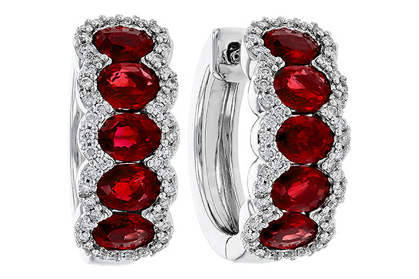 F293-61813: EARRINGS 2.20 TW RUBY 2.45 TGW