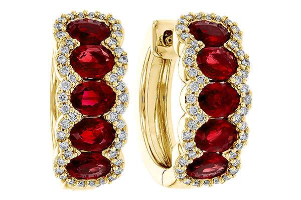 F293-61813: EARRINGS 2.20 TW RUBY 2.45 TGW