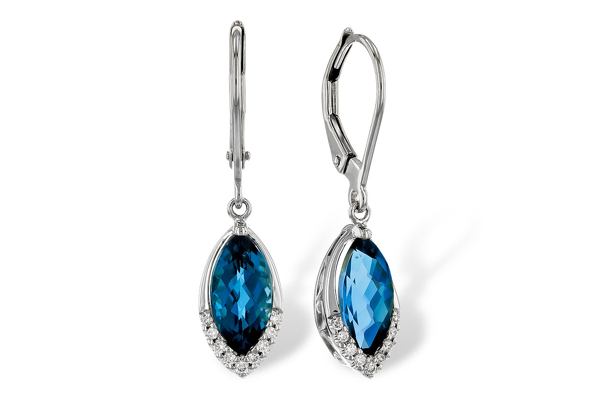 F293-62722: EARR 2.42 TW LONDON BLUE TOPAZ 2.50 TGW (9x5MM MQ)