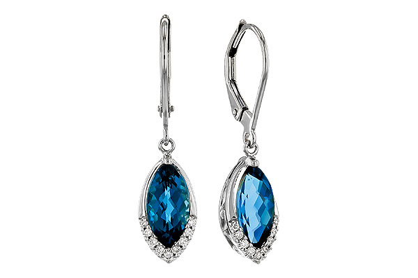 F293-62722: EARR 2.42 TW LONDON BLUE TOPAZ 2.50 TGW (9x5MM MQ)