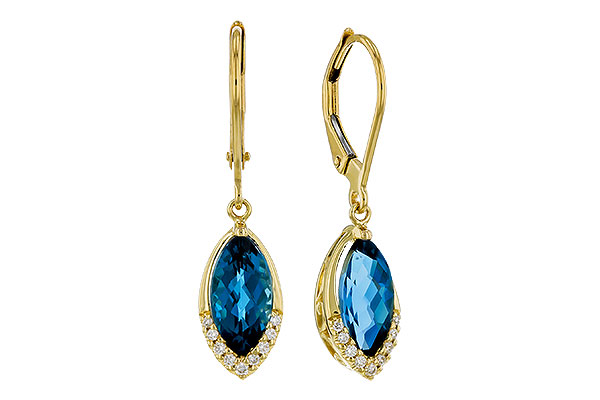 F293-62722: EARR 2.42 TW LONDON BLUE TOPAZ 2.50 TGW (9x5MM MQ)