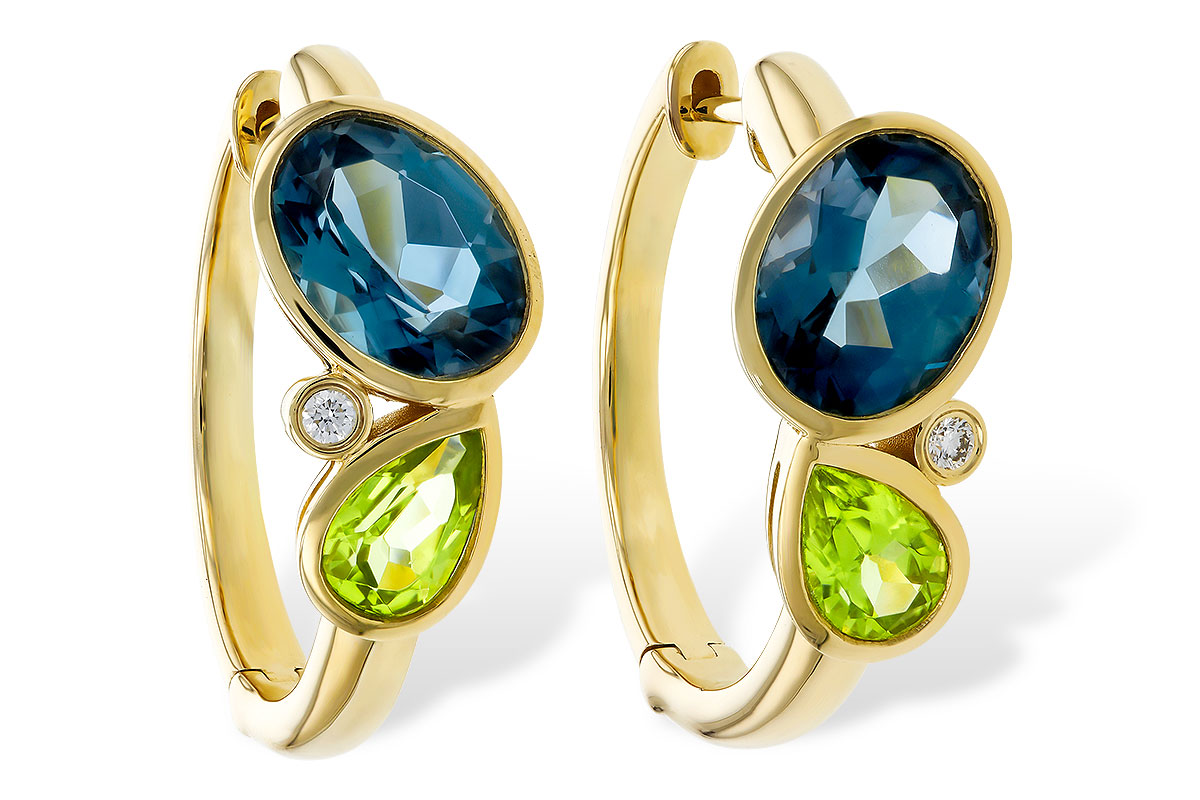 F293-63604: EARRINGS 2.97 SEMI-PREC (PER,LBT) 3.00 TGW
