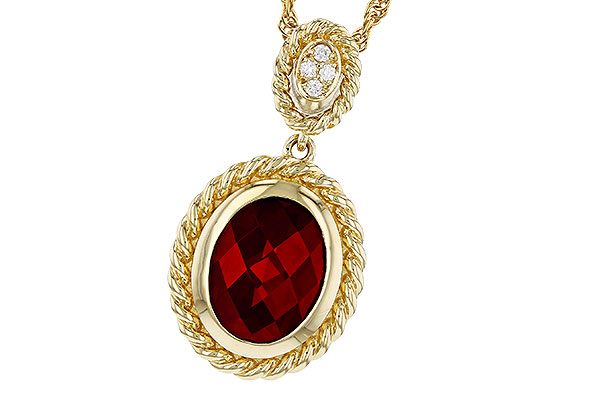 F294-46313: NECKLACE 2.10 GARNET 2.12 TGW (9x7MM GAR)