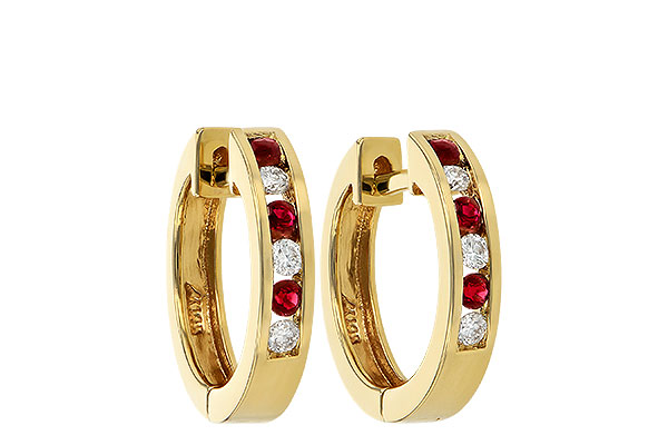 G019-94458: EARRINGS .16 RUBY .26 TGW