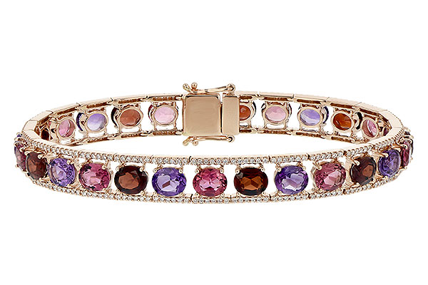 G208-11749: BRACELET 14.94 SEMI PREC (AMY,GT,PT) 15.95 TGW