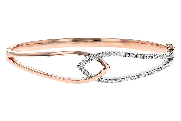 G208-17258: BANGLE BRACELET .50 TW (ROSE & WG)