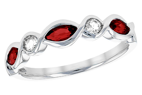 G293-56313: LDS RG .52 TW GARNET .64 TGW